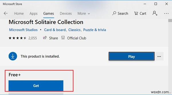 해결됨:Microsoft Solitaire Collection이 Windows 10에서 작동하지 않음 