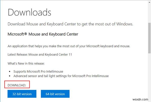 수정됨:Microsoft 마우스 및 키보드 센터 지원 장치가 감지되지 않음 