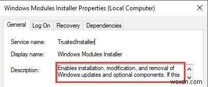 Windows 모듈 설치 프로그램 작업자 높은 CPU 사용량 수정 Windows 10 