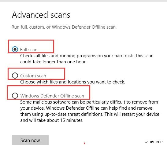 수정됨:Windows Defender가 Windows 10에서 스캔하지 않음 