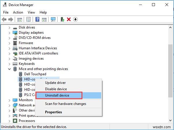 Windows 10에서 HID 호환 마우스가 작동하지 않는 문제 수정 