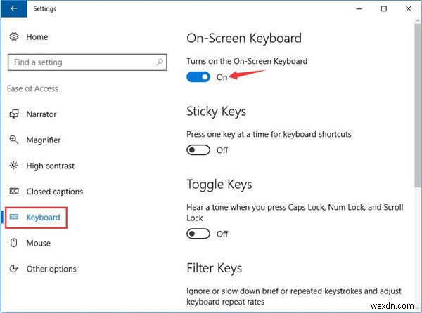 Windows 10에서 화상 키보드를 여는 방법 