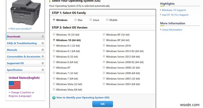 Windows 10/8/7/XP/Vista용 Brother MFC-l2700DW 드라이버 다운로드 