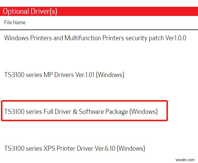 Windows 10/8/7/XP/Vista용 Canon PIXMA TS3122 드라이버 다운로드 