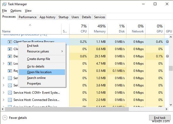 해결:Windows 10, 8, 7에서 Csrss.exe 높은 CPU 사용량 