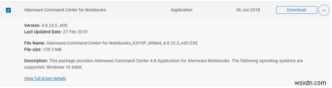 수정됨:Alienware Command Center가 Windows 10에서 작동하지 않음 