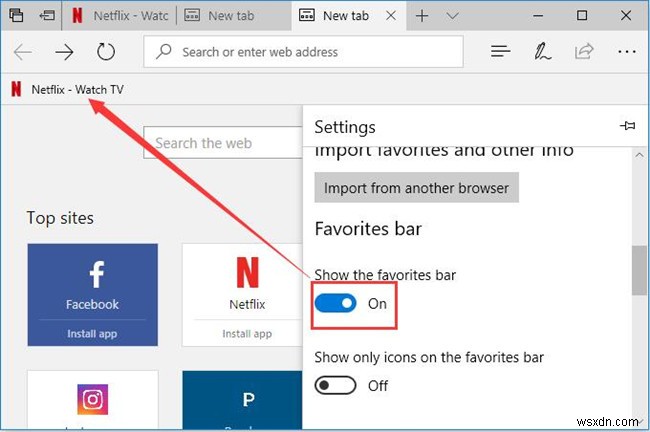 6 Microsoft Edge의 즐겨찾기 및 책갈피 설정 