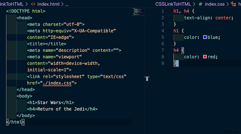 마크업을 더 읽기 쉽게 만들기 위해 CSS를 HTML에 연결하는 방법 
