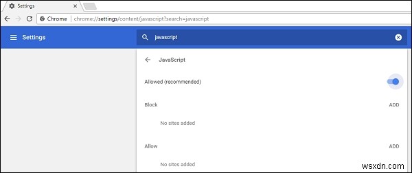 Chrome에서 JavaScript를 활성화하는 방법은 무엇입니까? 