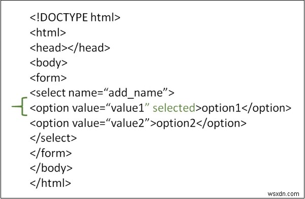 HTML  select  요소의 기본값을 어떻게 설정합니까? 