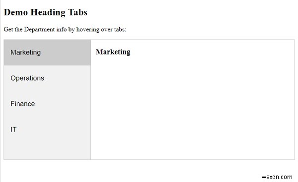 CSS 및 JavaScript로 마우스를 가져갈 때 탭을 변경하는 방법은 무엇입니까? 