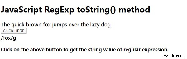 JavaScript RegExp toString() 메서드 