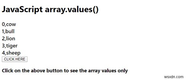 자바스크립트 array.values() 