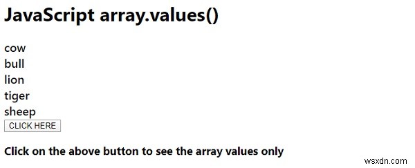 자바스크립트 array.values() 