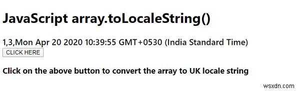 JavaScript array.toLocaleString() 함수 