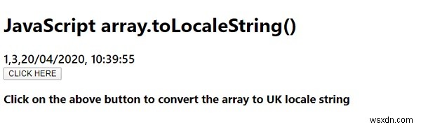 JavaScript array.toLocaleString() 함수 