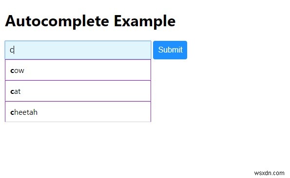 JavaScript로 자동 완성을 만드는 방법은 무엇입니까? 