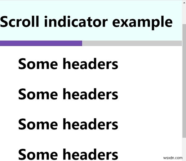 CSS 및 JavaScript로 스크롤 표시기를 만드는 방법은 무엇입니까? 