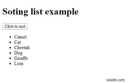 JavaScript를 사용하여 HTML 목록을 정렬하는 방법은 무엇입니까? 