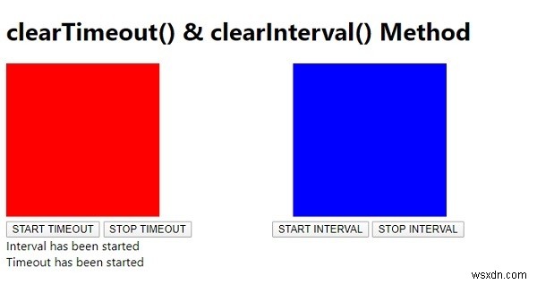 JavaScript clearTimeout() 및 clearInterval() 메서드 