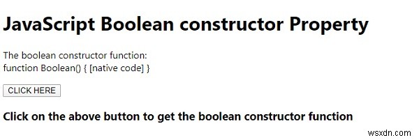 JavaScript 부울 생성자 속성 