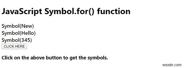 JavaScript Symbol.for() 함수 