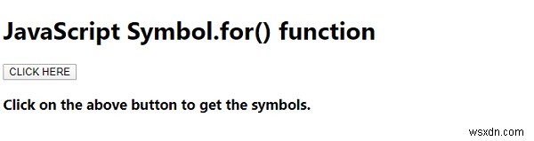 JavaScript Symbol.for() 함수 