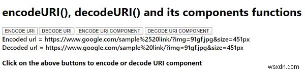 JavaScript encodeURI(), decodeURI() 및 해당 구성 요소 기능 