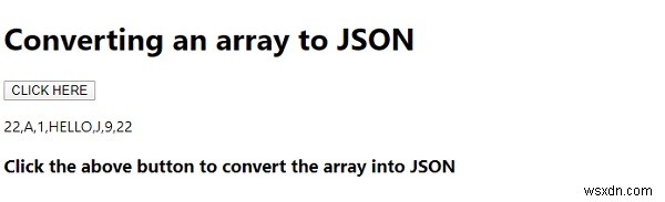 JavaScript 배열을 JSON으로 변환 