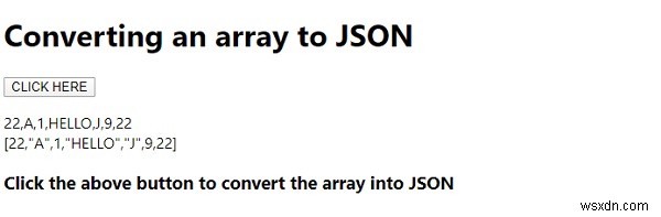 JavaScript 배열을 JSON으로 변환 