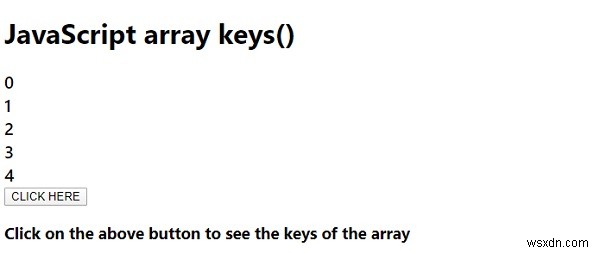 JavaScript array.keys() 메서드 