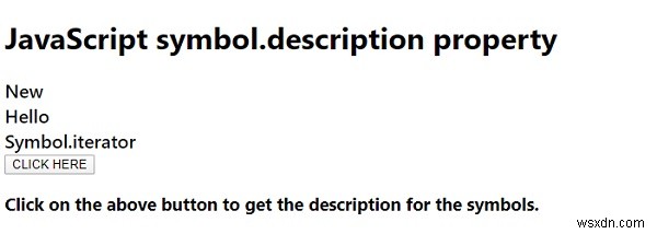 JavaScript의 symbol.description 속성 