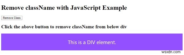 JavaScript로 요소에서 클래스 이름을 제거하는 방법은 무엇입니까? 