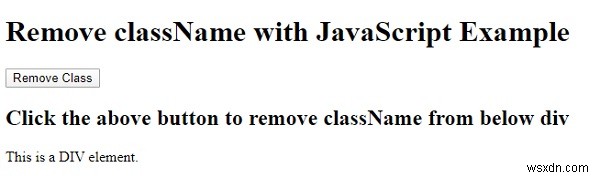 JavaScript로 요소에서 클래스 이름을 제거하는 방법은 무엇입니까? 