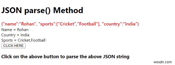 JavaScript JSON parse() 메서드 