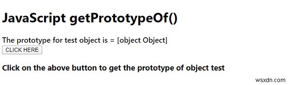 예제가 있는 JavaScript getPrototypeOf 