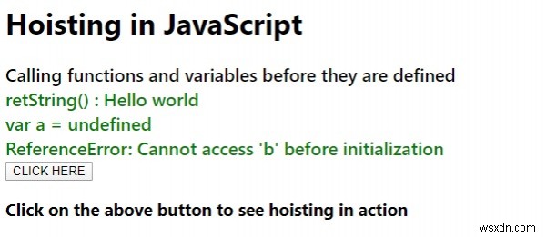 JavaScript에서 호이스팅 설명 