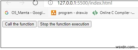 JavaScript에서 실행하는 동안 함수를 중지하는 방법은 무엇입니까? 