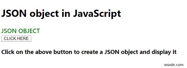 JavaScript에서 JSON 객체를 만드는 방법은 무엇입니까? 예를 들어 설명하십시오. 