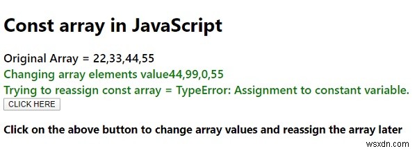 JavaScript에서 상수 배열을 만드는 방법은 무엇입니까? 값을 변경할 수 있습니까? 설명. 