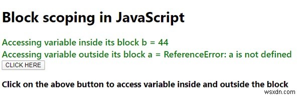 JavaScript의 블록 범위 지정. 