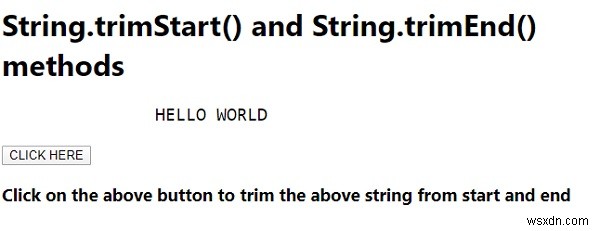 JavaScript의 String.trimStart() 및 String.trimEnd() 메서드 설명 