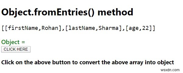 JavaScript의 Object.fromEntries() 메서드. 