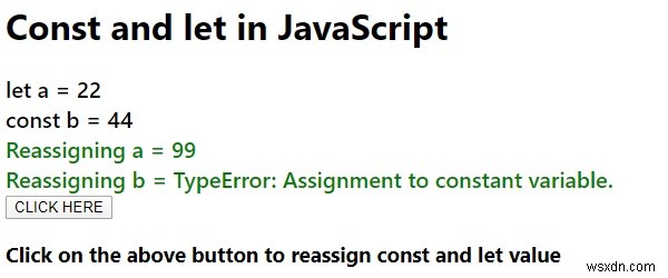 JavaScript의 Const 대 Let. 