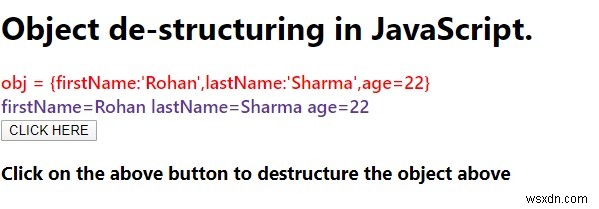 JavaScript의 객체 구조화. 