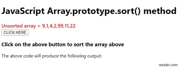 JavaScript의 Array.prototype.sort(). 