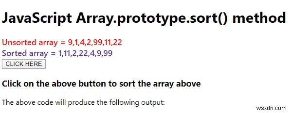 JavaScript의 Array.prototype.sort(). 