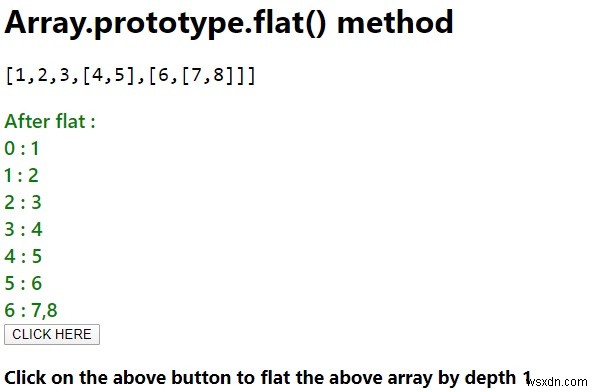 JavaScript의 Array.prototype.flat(). 