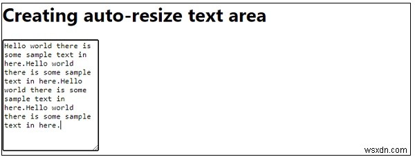 JavaScript를 사용하여 자동 크기 조정 텍스트 영역 만들기 