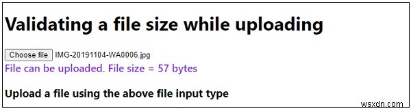 업로드하는 동안 JavaScript에서 파일 크기 확인 
